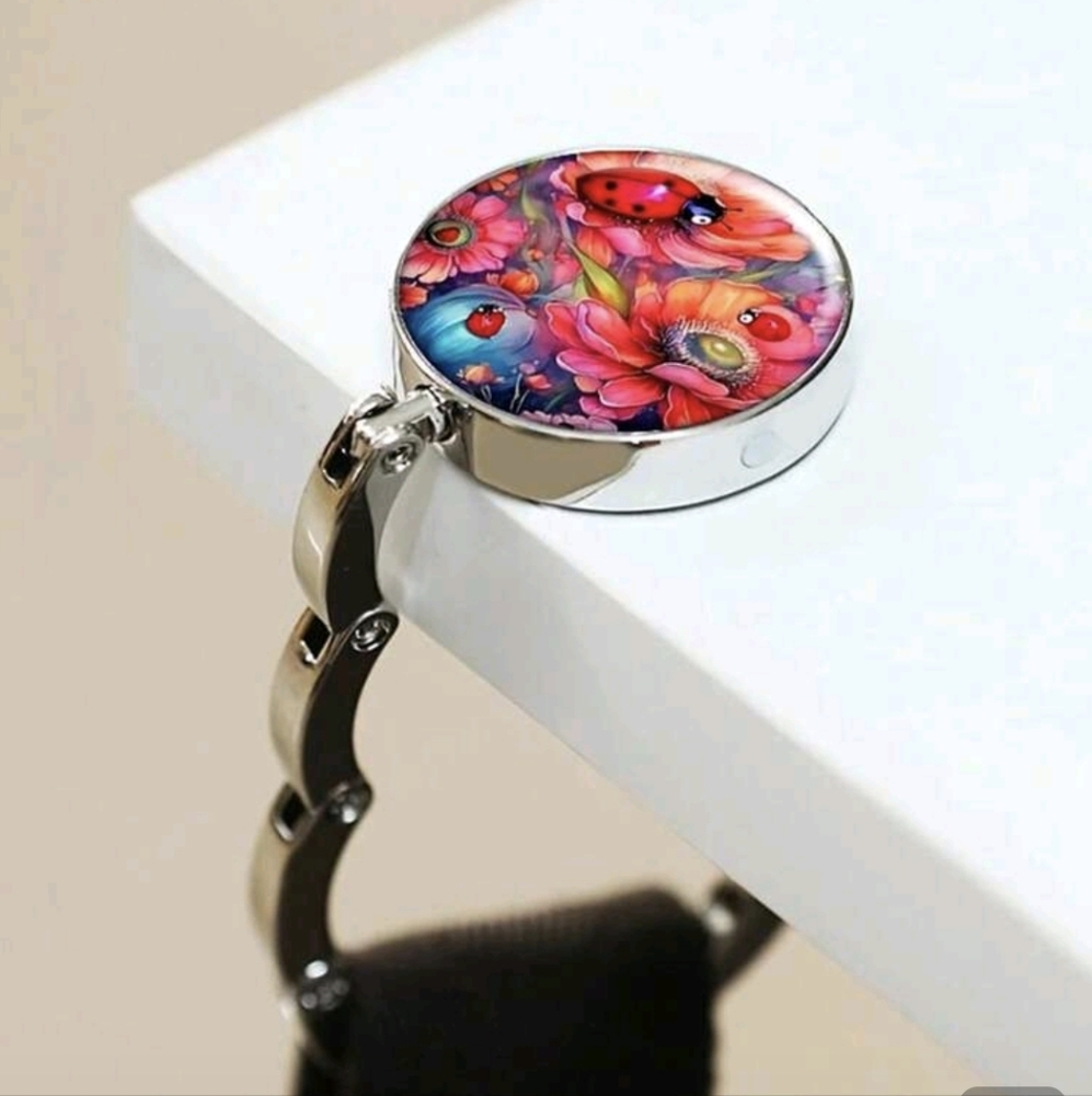 Floral Ladybug Purse Hook